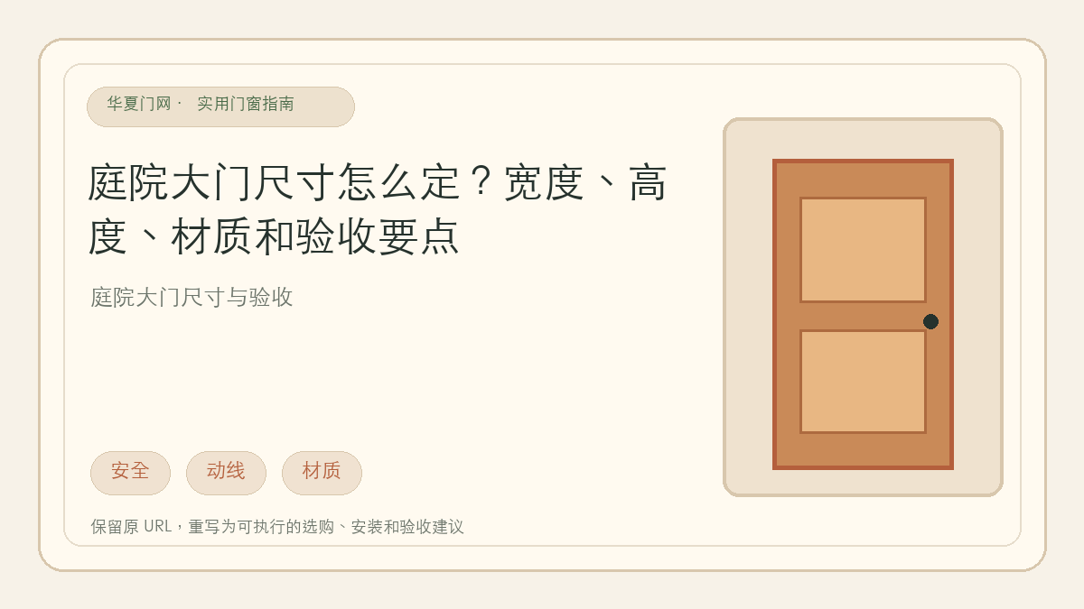 庭院大门尺寸怎么定？宽度、高度、材质和验收要点_华夏门网