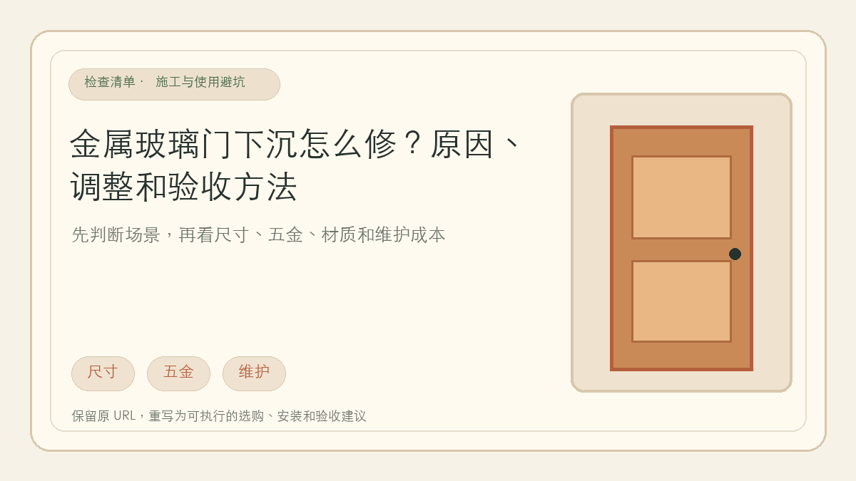 金属玻璃门下沉怎么修?原因、调整和验收方法检查清单